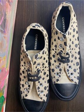 Converse Chuck Taylor All Star Leather Dalmatian Print Sneakers | Women’s 8.5